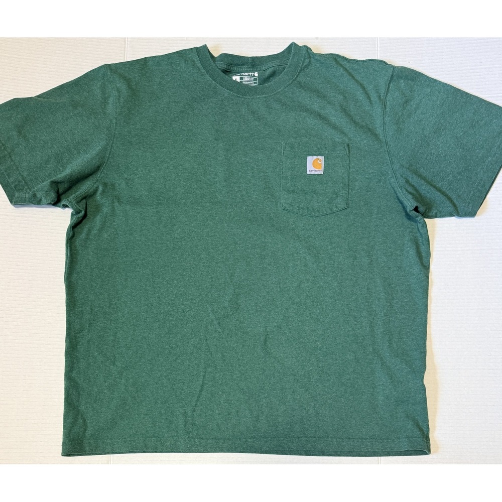 CARHARTT K87 - Men's Pocket T-Shirt - Green Loose Fit - Size XL X-Large